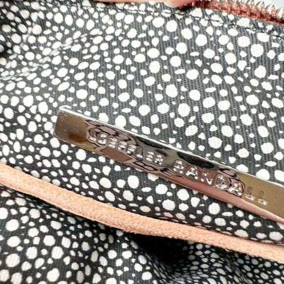 LOEFFLER RANDALL Chestnut Brown Woven Suede Logo Tassel Clutch 11 x 8 - Picture 8 of 9